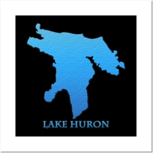 Lake Huron Great Lakes Outline Posters and Art